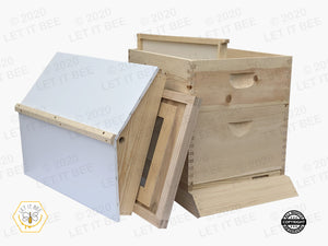 10 Frame Complete Hive Kit Combo w/ Gable Ventilated Telescoping Cover  - Wood Frames
