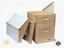 Load image into Gallery viewer, 10 Frame Complete Hive Kit 9 5/8" W/ Ventilated Gable Telescoping Cover - Wood Frames