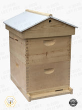 Load image into Gallery viewer, 10 Frame Complete Hive Kit 9 5/8" W/ Ventilated Gable Telescoping Cover - Wood Frames