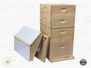 8 Frame Traditional Growing Apiary Kit w/ Gable Ventilated Telescoping Cover - Wood Frames
