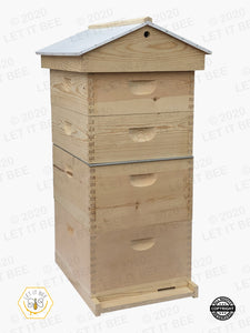 8 Frame Traditional Growing Apiary Kit w/ Gable Ventilated Telescoping Cover - Wood Frames