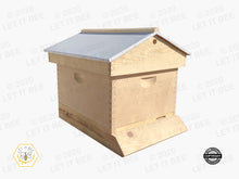 Load image into Gallery viewer, Complete 10 Frame 9 5/8" (Deep) Hive Kit W/ Gable Ventilated Telescoping Cover- Wood Frames