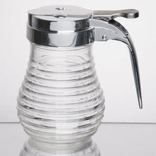 Load image into Gallery viewer, 6 oz. Beehive Glass Honey Dispenser with Chrome Plated Top
