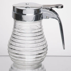 6 oz. Beehive Glass Honey Dispenser with Chrome Plated Top