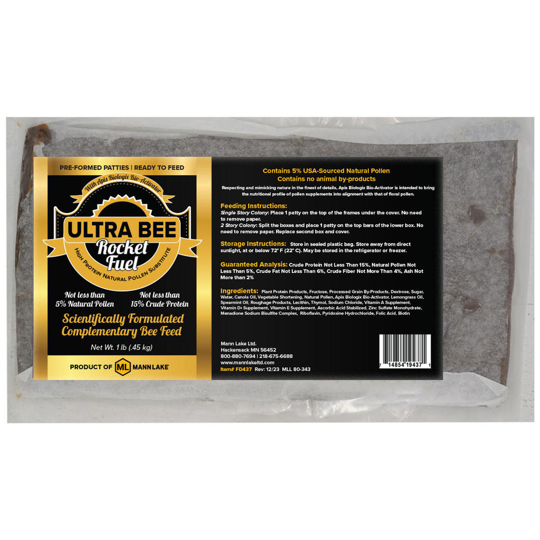 Ultra Bee Rocket Fuel Patties™ with Natural Pollen + Bio-Activator CNT/ 10 Patties