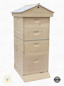 8 Frame Traditional Growing Apiary Kit w/ Gable Ventilated Telescoping Cover - Wood Frames