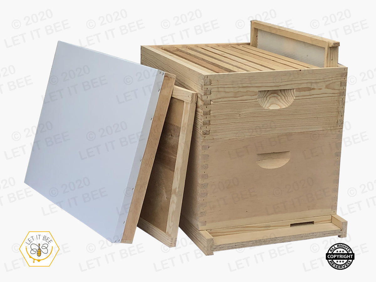 10 Frame Complete Hive Kit Combo - Wood Frames – Let It Bee Inc
