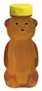 12 oz (340.19g) PETE Plastic Bears - With Yellow Flip Top Lids - 24 pack