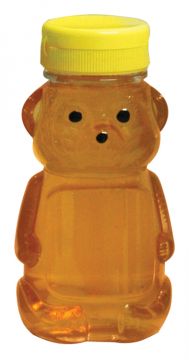 8 oz (226.79g) PETE Plastic Bears - With Yellow Flip Top Lids - 24 pack